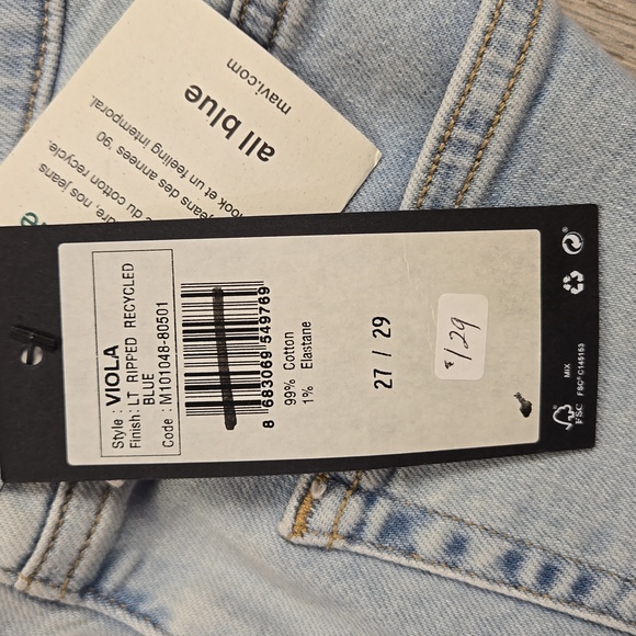 Mavi light wash Viola high rise slim straight leg cropped jeans size 27/29, NWT - Picture 15 of 15